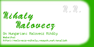 mihaly malovecz business card