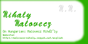 mihaly malovecz business card